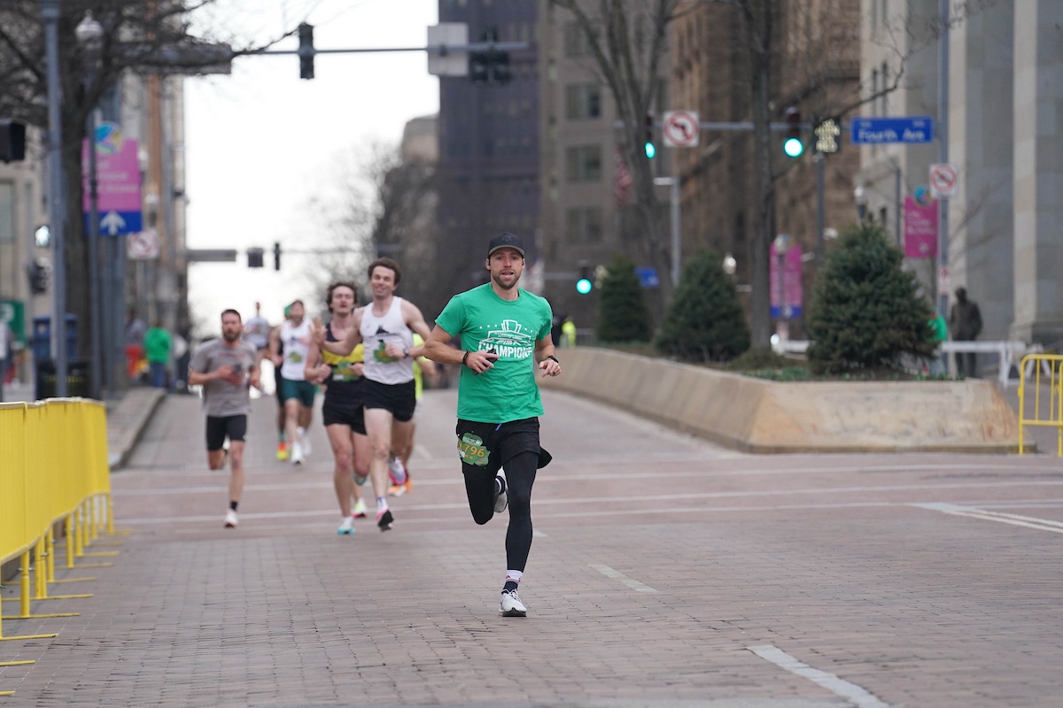 Jacob Thiel racing the Pittsburgh Parade Day Dash